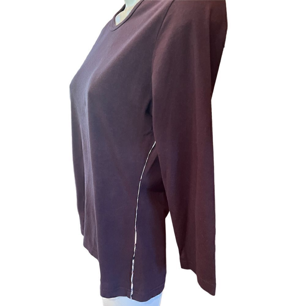 Burberry London Chocolate Brown 3/4 Sleeve T Size Small - Picture 3 of 7